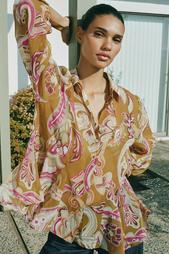 PRINTED SEMI-SHEER SHIRT