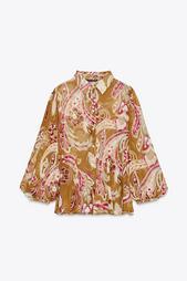 PRINTED SEMI-SHEER SHIRT