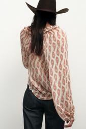 PRINTED SHIRT WITH METALLIC THREAD