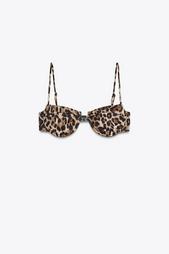 ANIMAL PRINT BIKINI TOP WITH UNDERWIRE