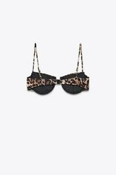 ANIMAL PRINT BIKINI TOP WITH UNDERWIRE