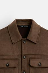 FAUX SUEDE OVERSHIRT