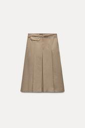 CHECK BOX PLEAT MIDI SKIRT