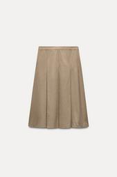 CHECK BOX PLEAT MIDI SKIRT