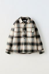 QUILTED CHECK OVERSHIRT WITH HOOD