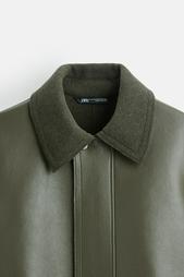 COMBINED LEATHER EFFECT COAT