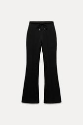 STITCHED INTERLOCK BELL BOTTOM TROUSERS