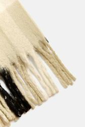 BRUSHED TEXTURED FRINGED SCARF