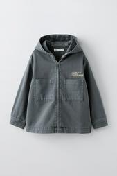 TWILL OVERSHIRT WITH HOOD