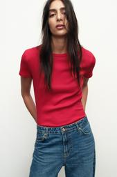 RIBBED SHORT SLEEVE T-SHIRT