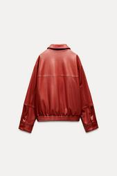 LEATHER EFFECT BOMBER JACKET