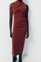 DRAPED MIDI DRESS