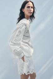 ZW COLLECTION EMBROIDERED SHORTS WITH DARTS
