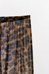 ANIMAL PRINT LACE-TRIMMED TROUSERS