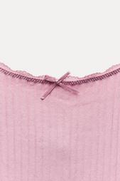 SEAMLESS RIBBED CROP TOP WITH BOW