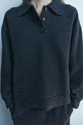 SOFT POLO COLLAR SWEATSHIRT