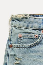 TRF RIPPED MID-RISE DENIM SHORTS