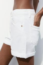 TRF HIGH-RISE MOM FIT DENIM BERMUDA SHORTS