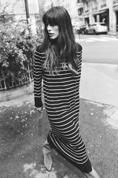 STRIPED LONG KNIT DRESS