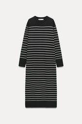 STRIPED LONG KNIT DRESS