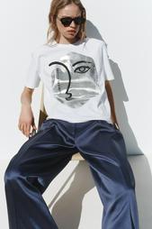 T-SHIRT WITH METALLIC GRAPHIC