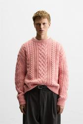 WOOL CABLE-KNIT SWEATER