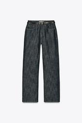 Z1975 HIGH-WAIST STRAIGHT SLIM FIT BELTED JEANS