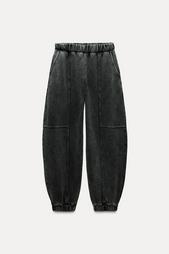 FADED-EFFECT PLUSH TROUSERS