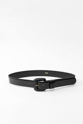 LEATHER BELT WITH SQUARE BUCKLE