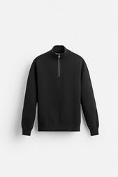 HIGH NECK QUARTER-ZIP SWEATER