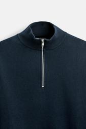 HIGH NECK QUARTER-ZIP SWEATER