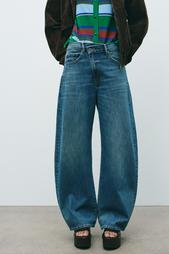 TRF MID-WAIST CROSSOVER BAGGY JEANS