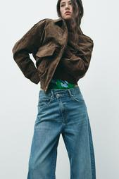 TRF MID-WAIST CROSSOVER BAGGY JEANS