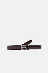 TOPSTITCHED LEATHER BELT