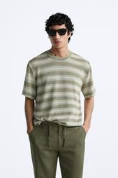 STRIPED JACQUARD KNIT T-SHIRT