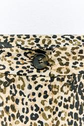 LINEN BLEND ANIMAL PRINT BERMUDA SHORTS