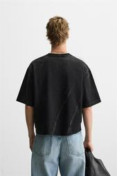 CROPPED FIT DENIM T-SHIRT