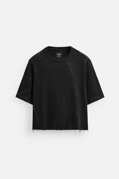 CROPPED FIT DENIM T-SHIRT