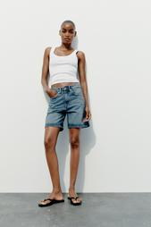 TRF MID-RISE DENIM BERMUDA SHORTS