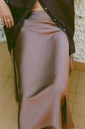 SATIN MIDI SKIRT