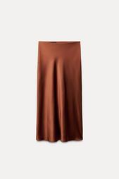 SATIN MIDI SKIRT