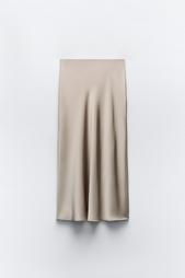 SATIN MIDI SKIRT