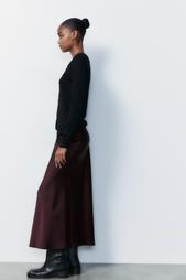 SATIN MIDI SKIRT