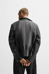 LEATHER-EFFECT BIKER JACKET