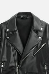 LEATHER-EFFECT BIKER JACKET