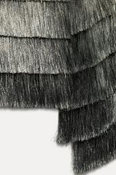 METALLIC THREAD JACKET WITH FRINGING