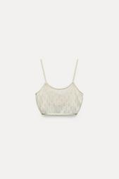 FINE KNIT OPENWORK BRALETTE