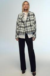 CHECKED HIGH-NECK JACKET