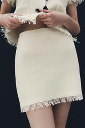 FRAYED KNIT MINI SKIRT