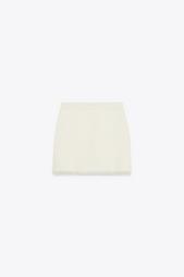 FRAYED KNIT MINI SKIRT